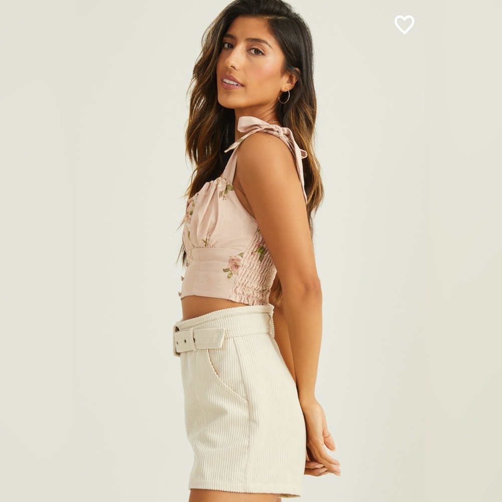 NWT Altar’d State Delilah Floral Linen Corset Top